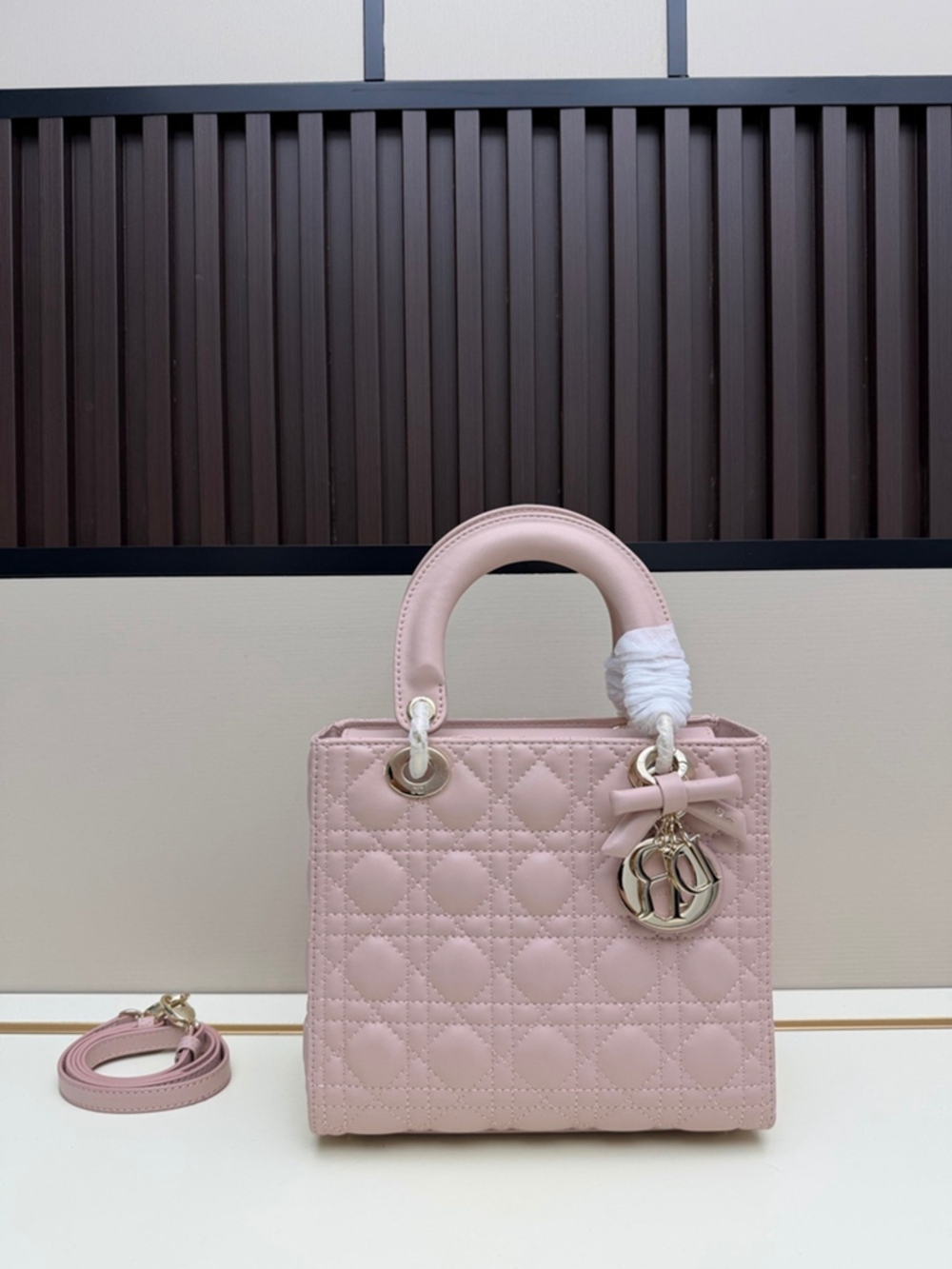 Light Pink Mini Lady Dior Cannage Handbag